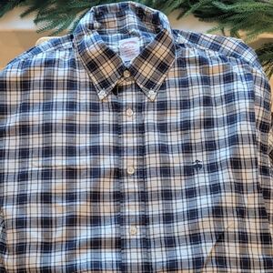 Brooks Brothers Blue and White Plaid Shirt